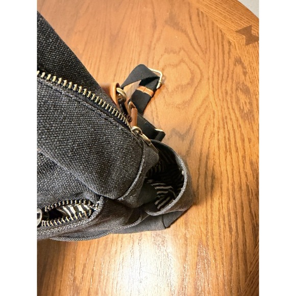 Antik Kraft Willa Canvas Backpack Purse Blue Gray Zippered Pockets Travel - Picture 8 of 9